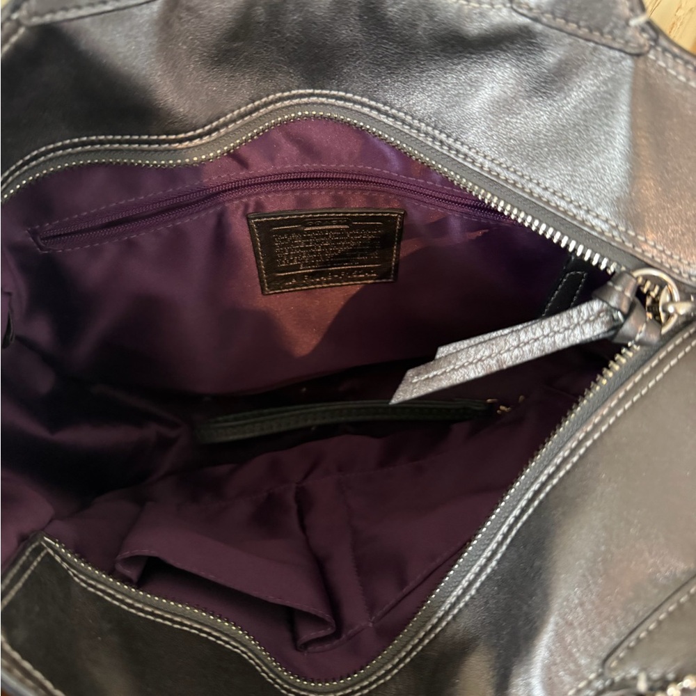 Coach Dark Gray Embossed Tote - Picture 4 of 9